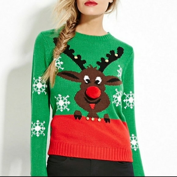 Forever 21 Sweaters - FOREVER 21 Jingling Reindeer Sweater  S